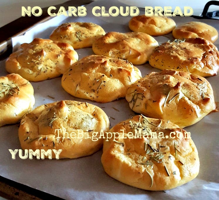 Yummy No-Carb Cloud Bread with only 4 Ingredients! Gluten-Free, High in Protein