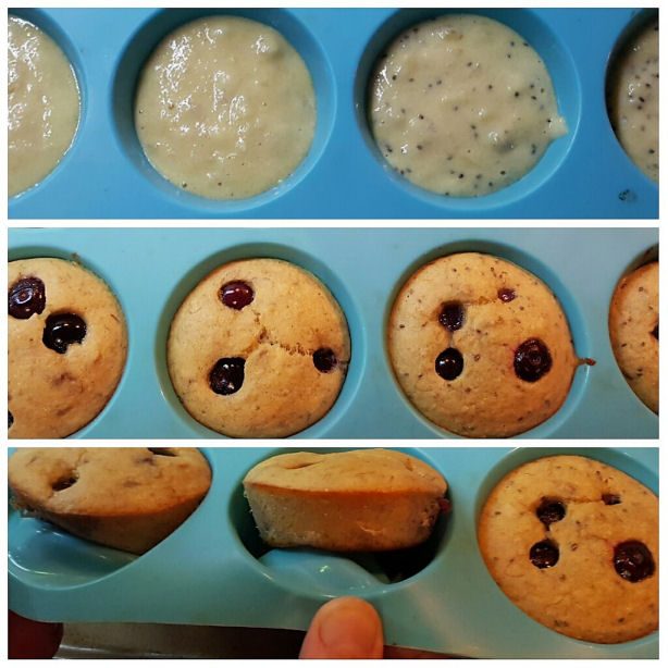 muffins in silicone baking pan