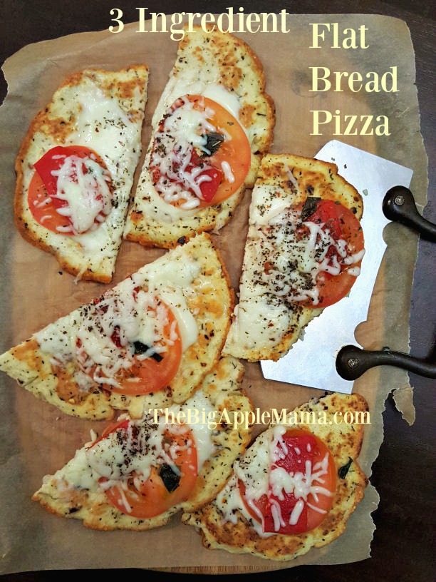 3 Ingredient Low-Carb Flat Bread Pizza