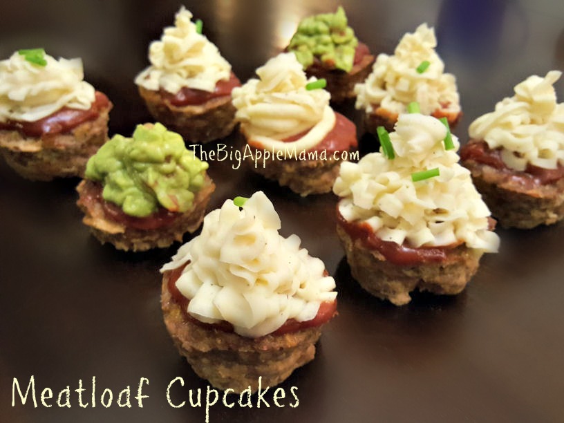 Meatloaf Cupcakes -Yum twist on traditional meatloaf. Serve these mashed potato topped or Avocado topped meatloaves for family dinner or party get together - Yummy!