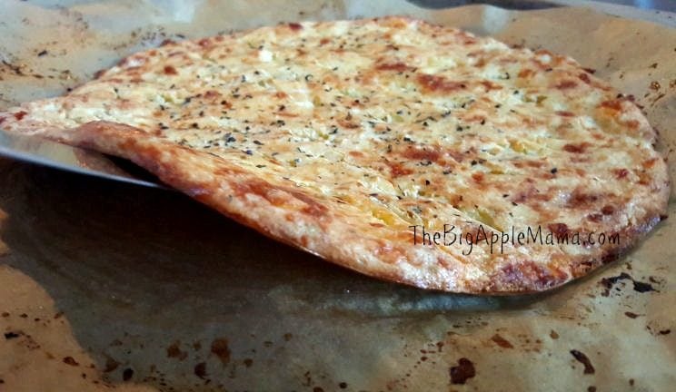 No-Carb pizza crust - Bake crust in oven for 8-10 mins. Then broil (cook top) for 1-2 minutes. It should look something like this.