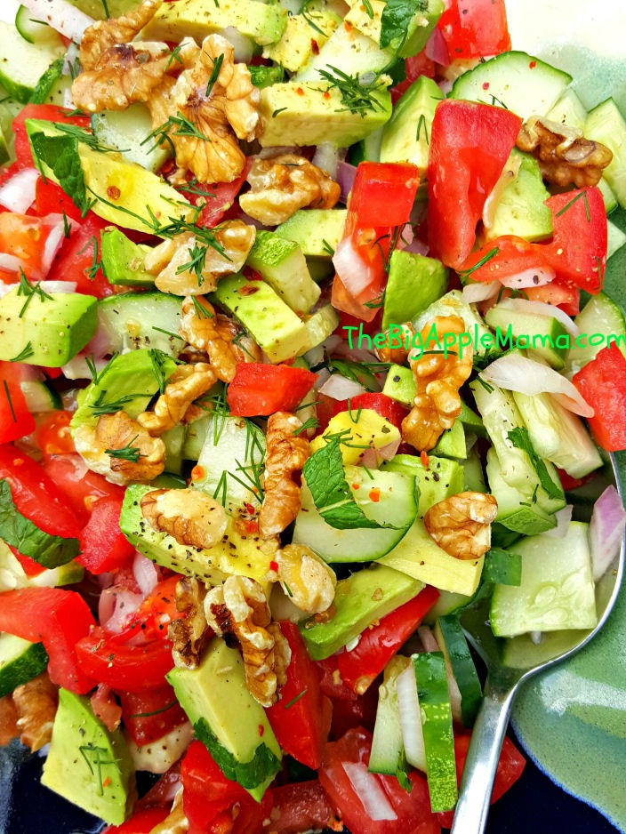 tomato cucumber avocado salad
