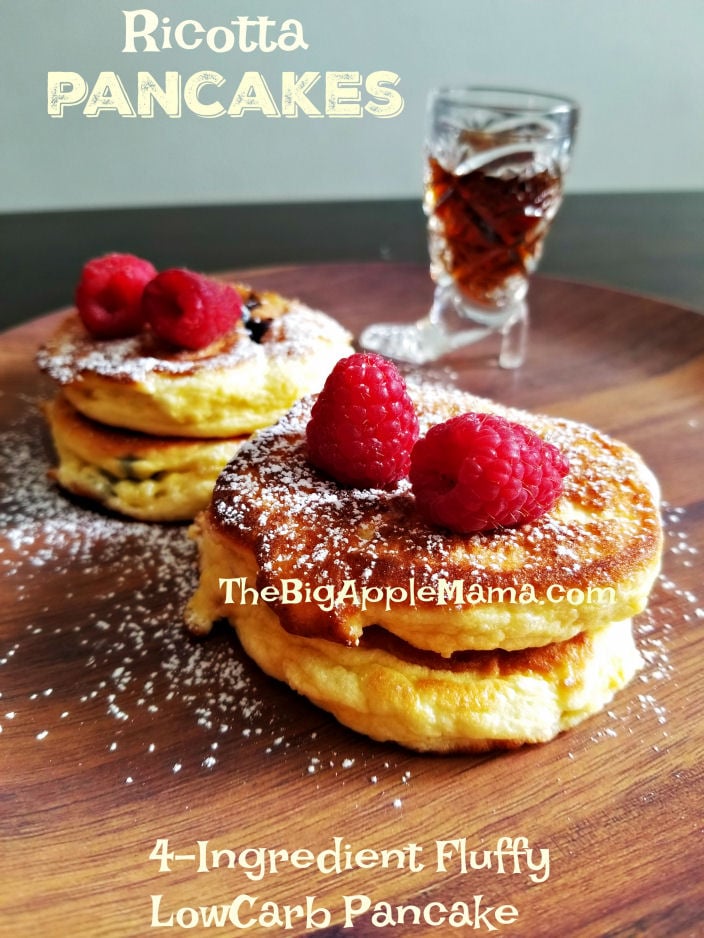 4-Ingredient fluffy low-carb ricotta pancakes