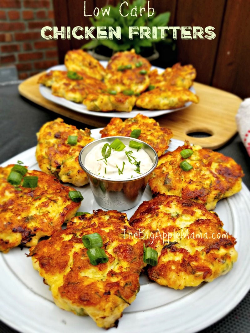 Low carb cheesy chicken fritters recipe