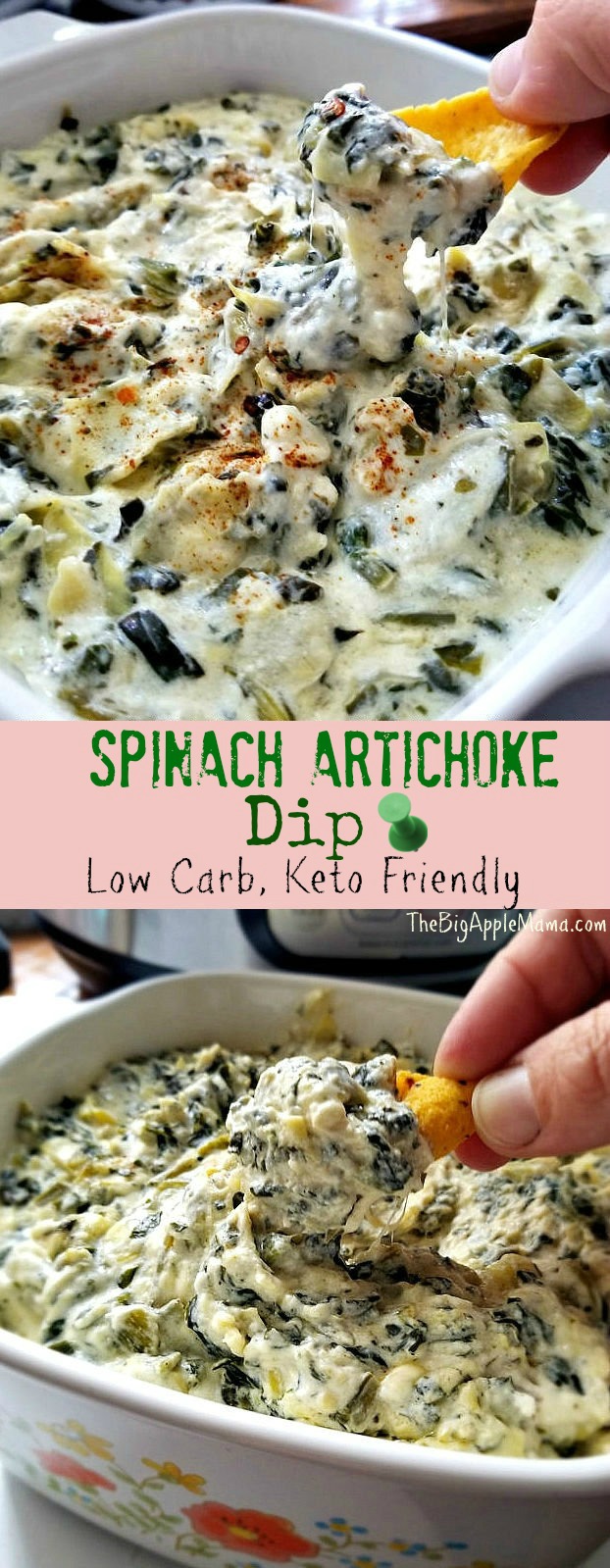 Spinach Artichoke dip, Low-Carb, Keto Friendly
