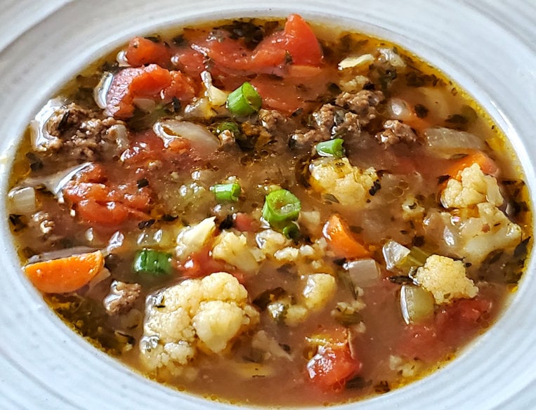 Instant Pot Hamburger Cauliflower soup