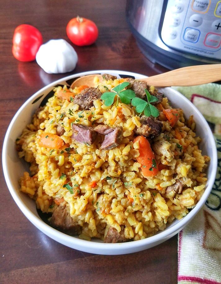 Instant pot Plov, Beef rice pilaf