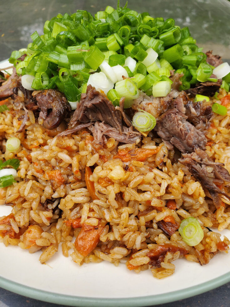 Uzbek Plov recipe, cooked by uzbeks in giant wok (kazan)