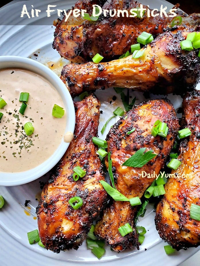 Air Fried chicken drumsticks made in Instant Vortex plus