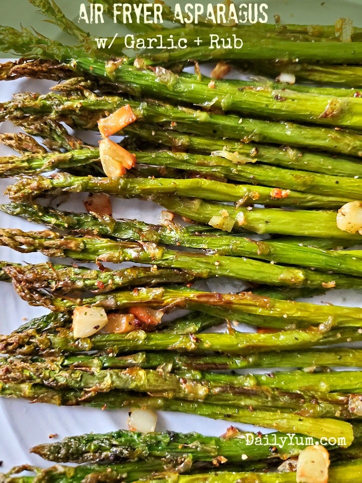 Air fryer garlic roasted asparagus