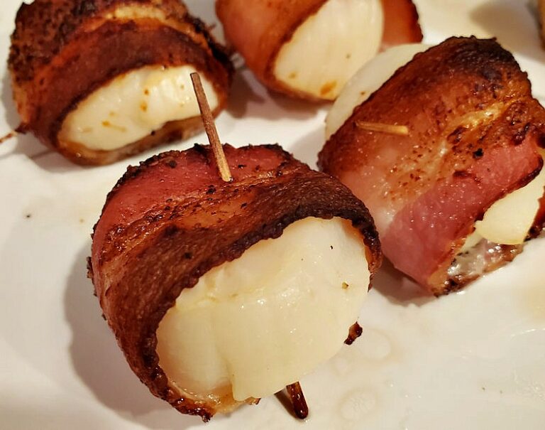 Bacon Wrapped Air fryer scallops