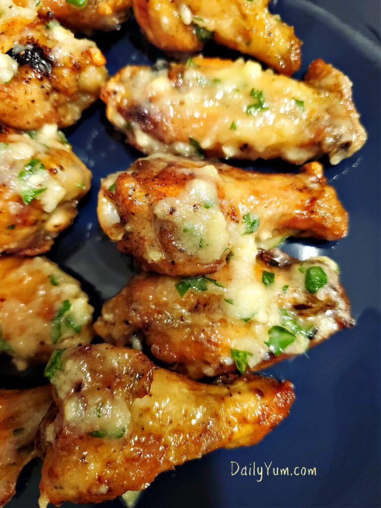Air Fryer Chicken Wings with Garlic Parmesan Butter