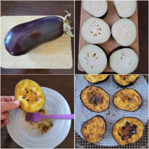 Half-inch sliced eggplant