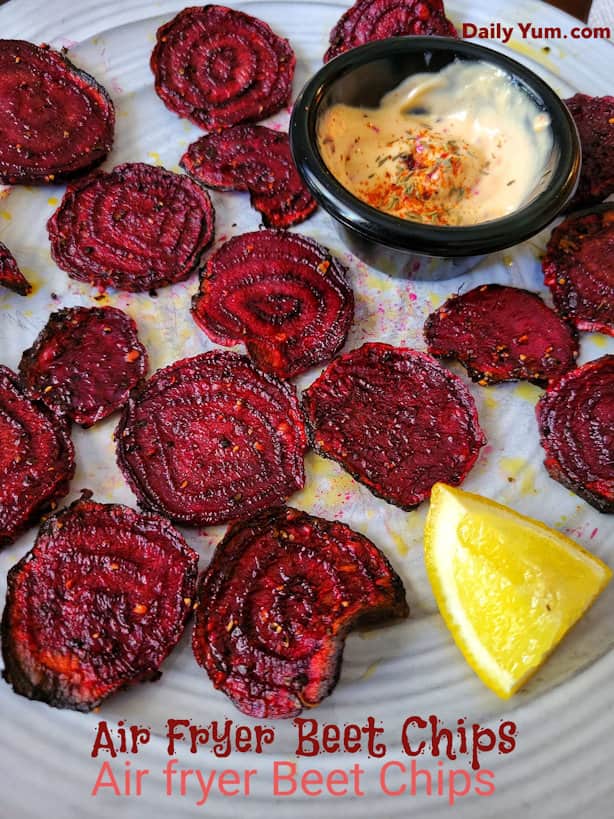 Air fryer Roasted crispy beet chips