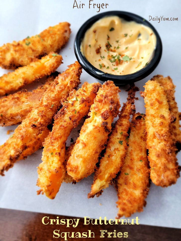 Air fryer crispy butternut squash fries