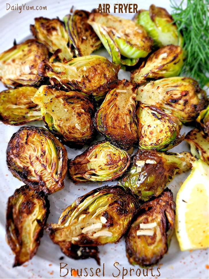 Air fryer roasted Brussel sprouts