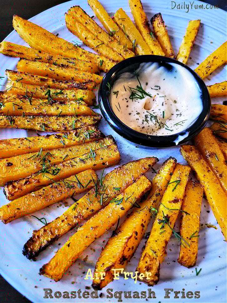 Air fryer roasted butternut squash fries