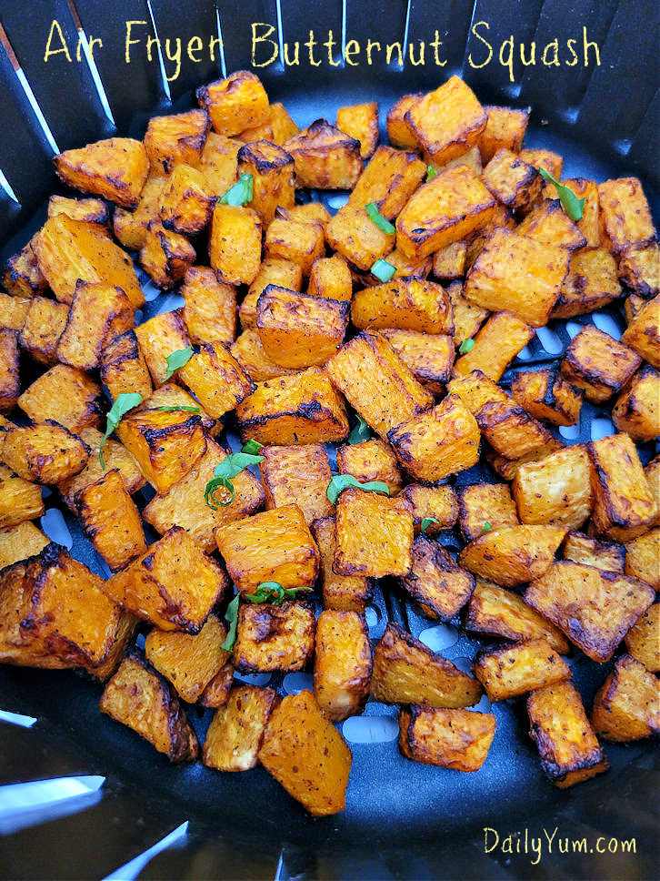 Roasted butternut squash, air fryer