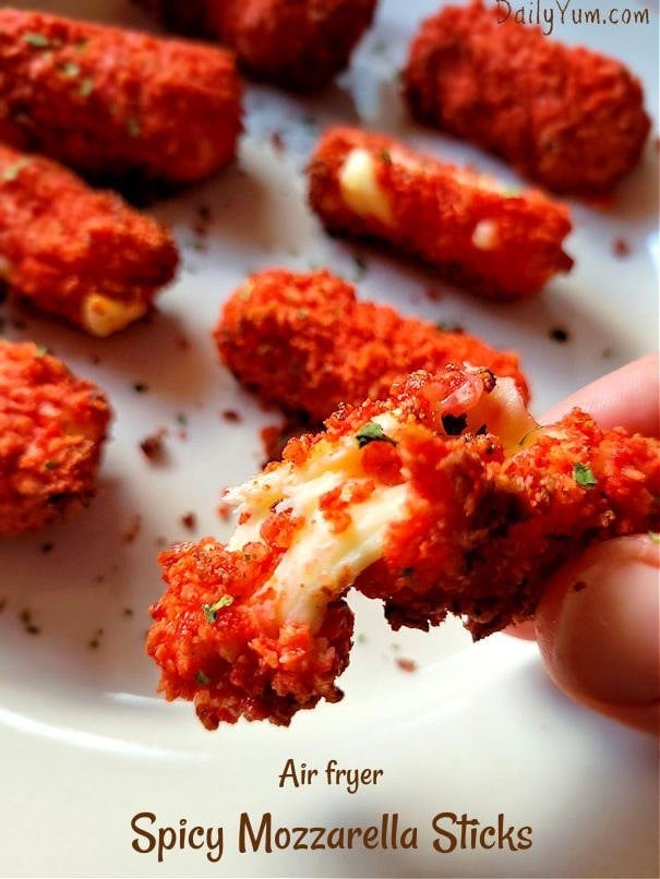 Air Fryer Spicy Mozzarella sticks