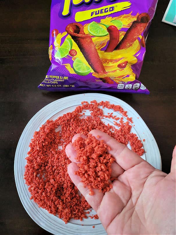 Crushed Takis crumbs