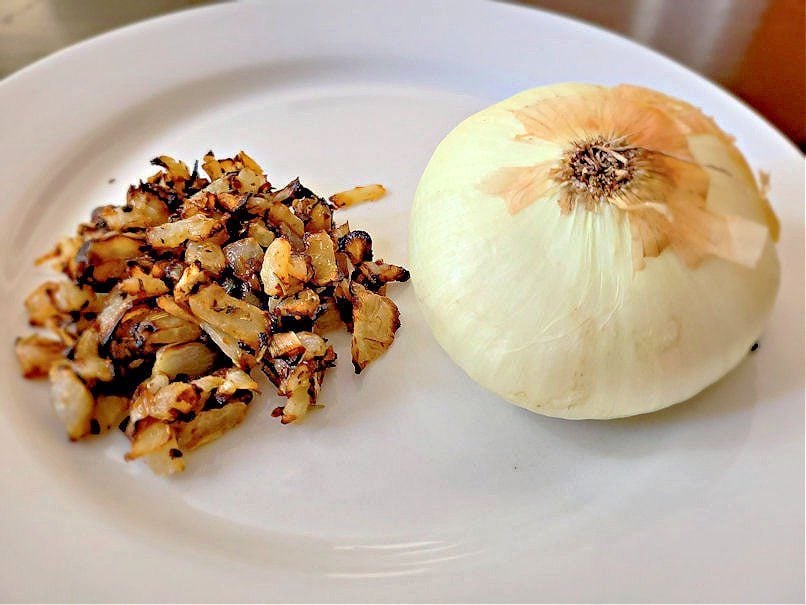 Do onions shrink during cooking