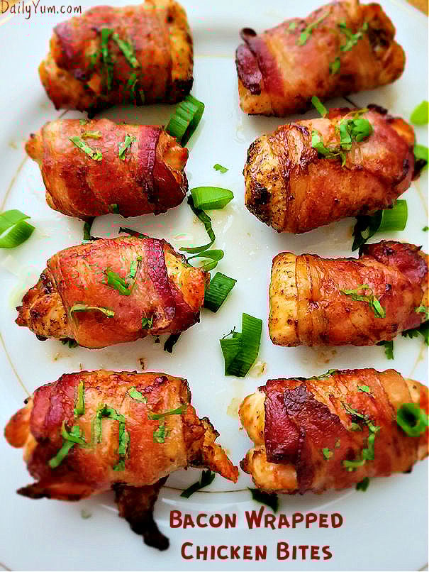 Air fryer bacon wrapped chicken bites