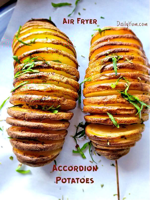 Air fryer accordion potatoes