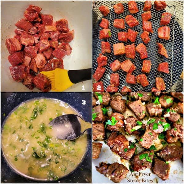 Directions how to make steak bites in air fryer