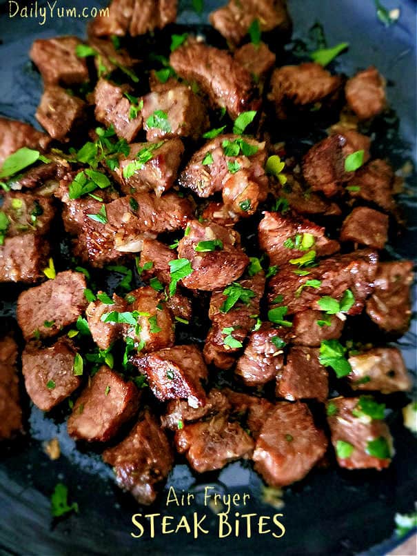 Garlic butter parsley steak bites recipe