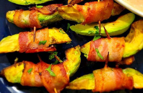 Air fryer Bacon wrapped avocado recipe