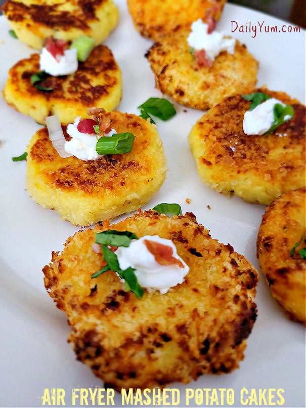 Air fryer mashed potato cakes