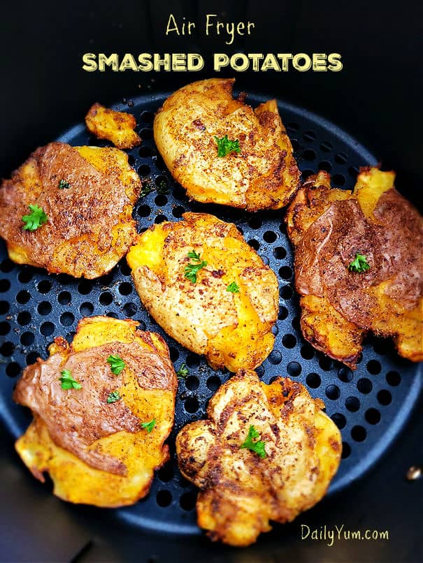 Crispy smashed potatoes in the air fryer