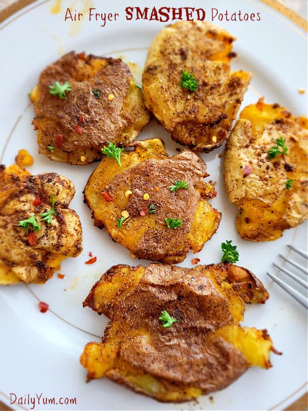 paprika curry smashed potatoes, air fryer recipe