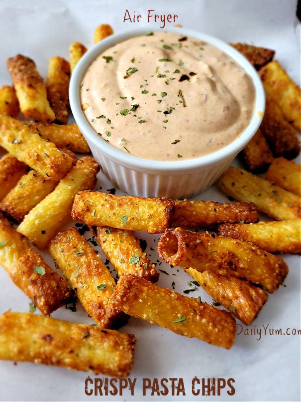 Air fryer crispy pasta chips recipe