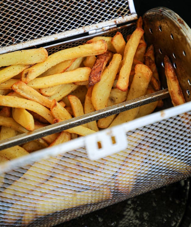 Air fryer french fries, rotisserie basket