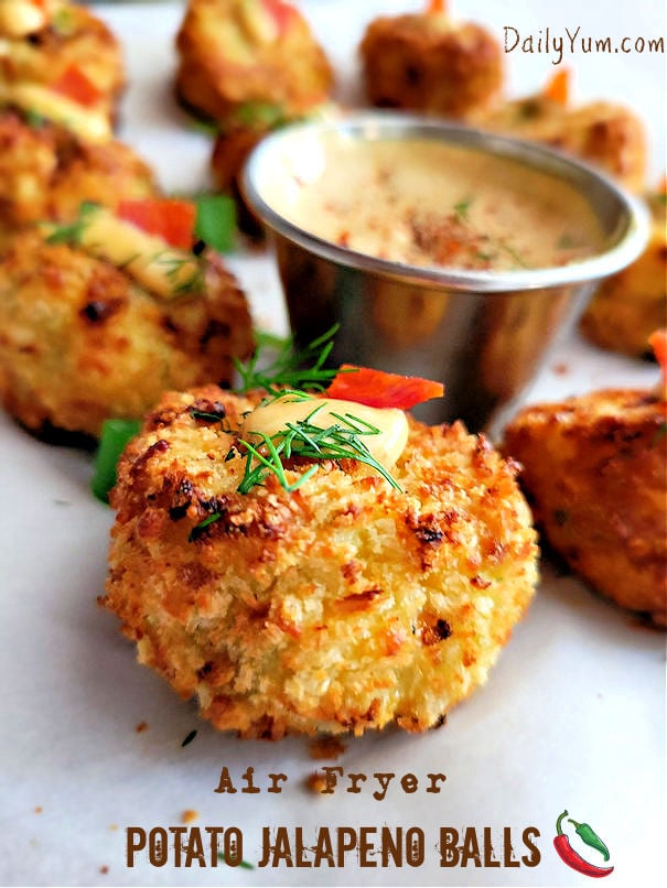 Air fryer potato jalapeno balls
