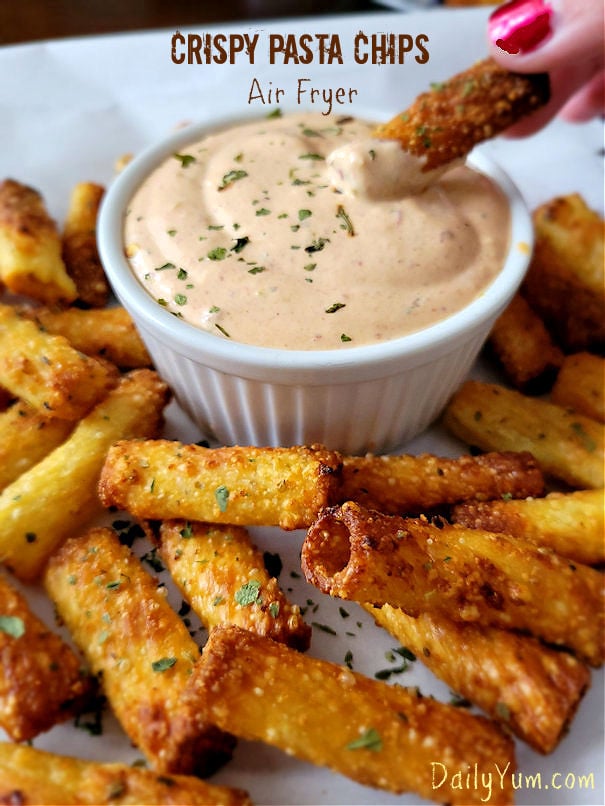 Crispy Air fryer pasta chips recipe