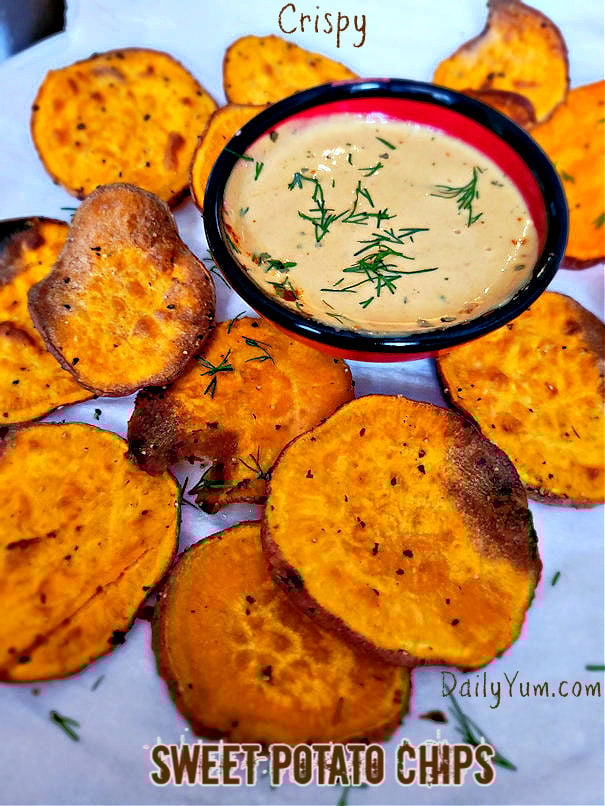 Crispy Air fryer sweet potato chips recipe