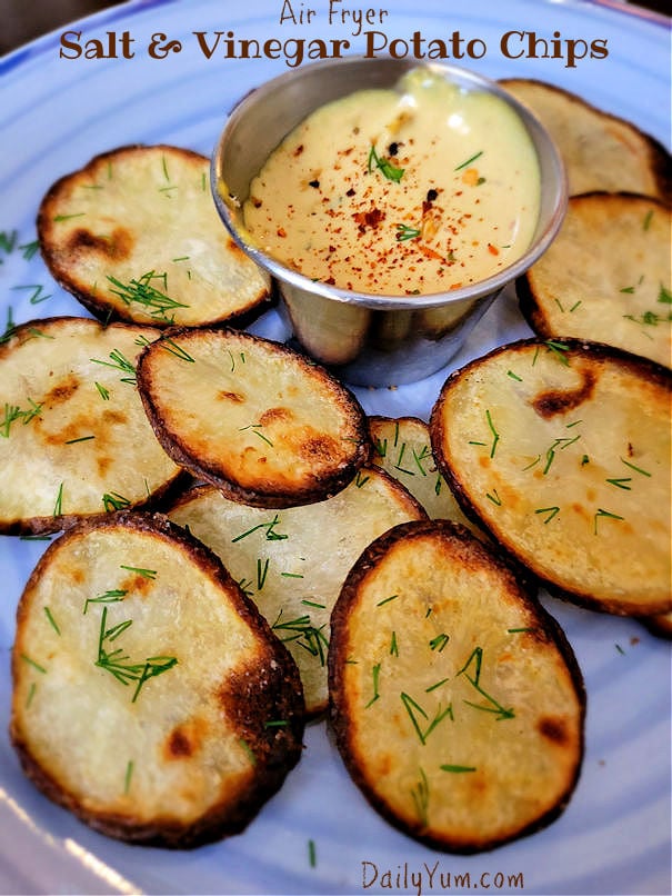 Crispy potato chips recipe, flavored with salt and vinegar