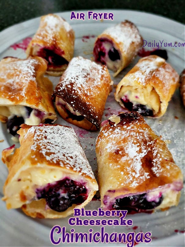 Air Fryer Blueberry Cheesecake Chimichangas recipe