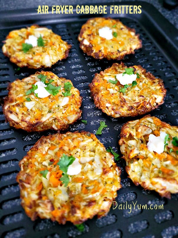 Crispy air fryer cabbage fritters