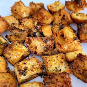 golden crunchy croutons