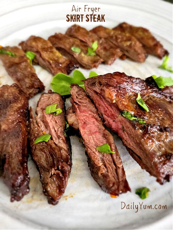 Juicy tender skirt steak in the air fryer