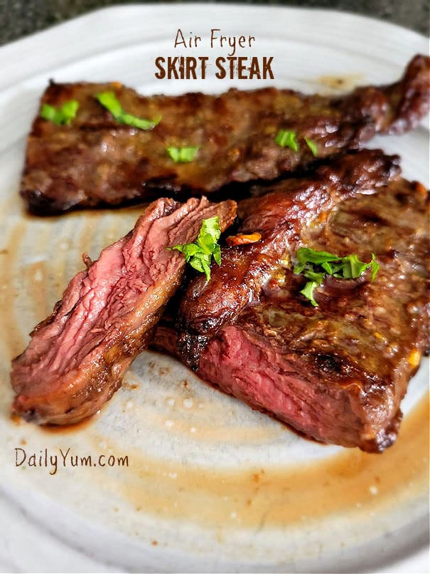 Medium rare skirt steak in the air fryer