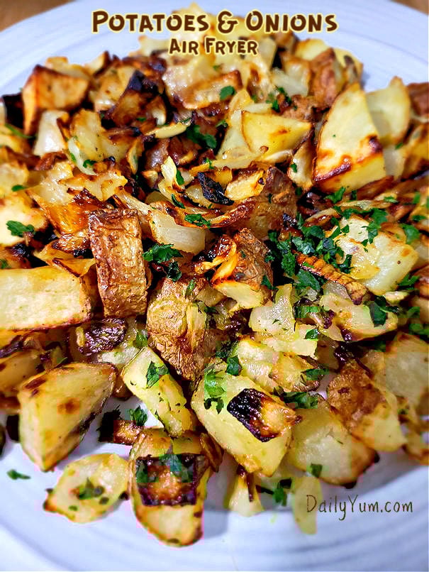 Roasted potatoes and onions recipe in the air fryer