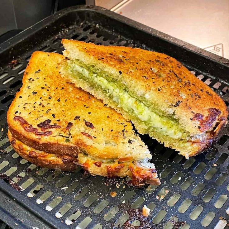 Air Fryer Grilled Cheese with Pesto