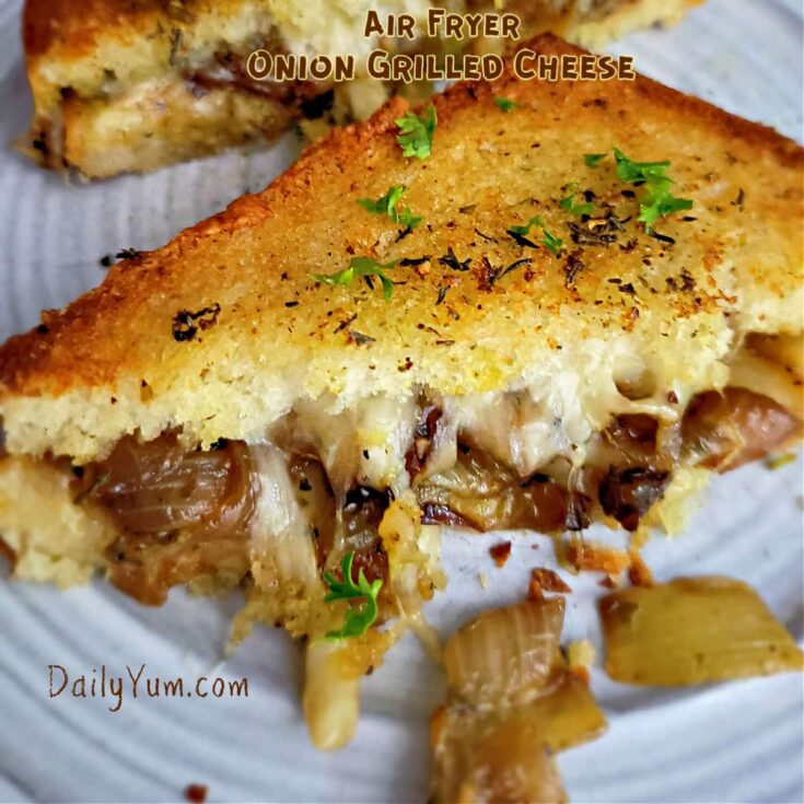 Air Fryer Onion Melt (Grilled Cheese Sandwich with Caramelized Onions)