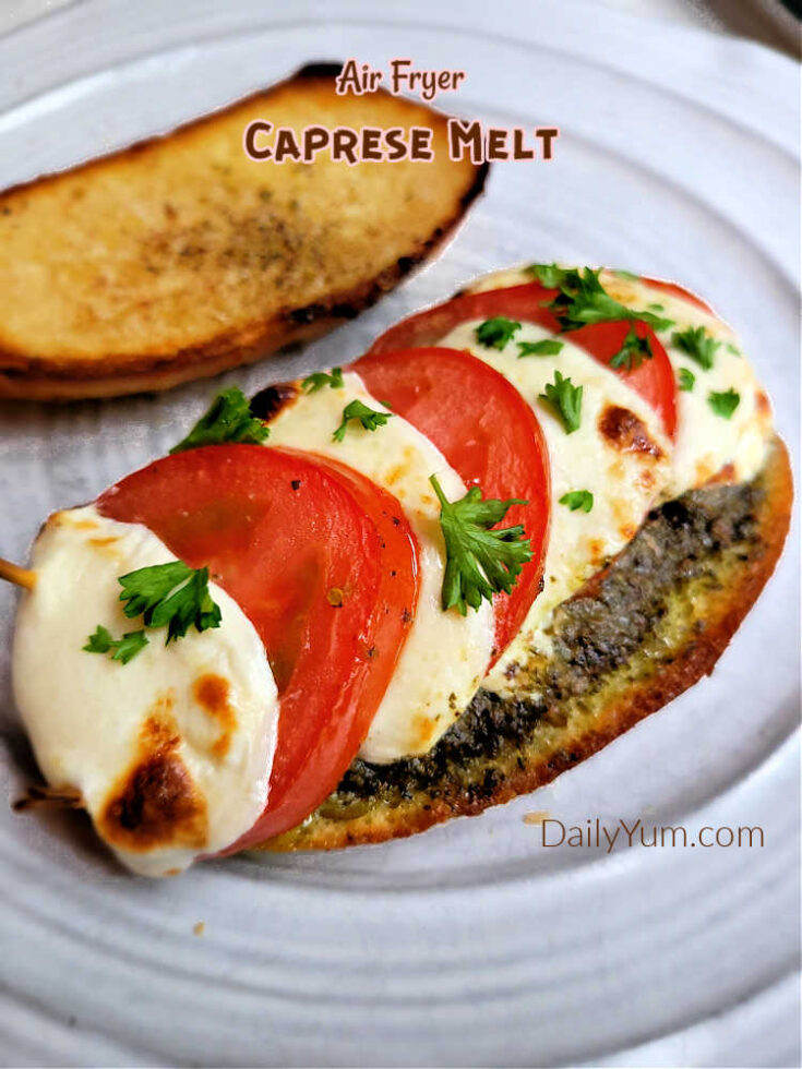 Air Fryer Caprese Grilled Cheese Melt with Pesto