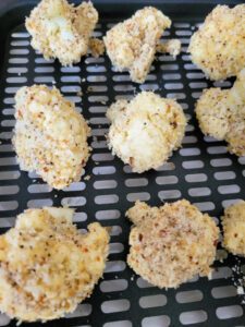 cauliflower florets coated with breadcrumbs