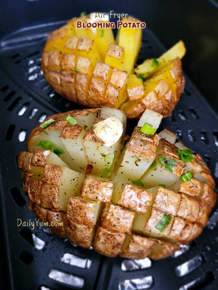 Air Fryer Blooming Baked potatoes